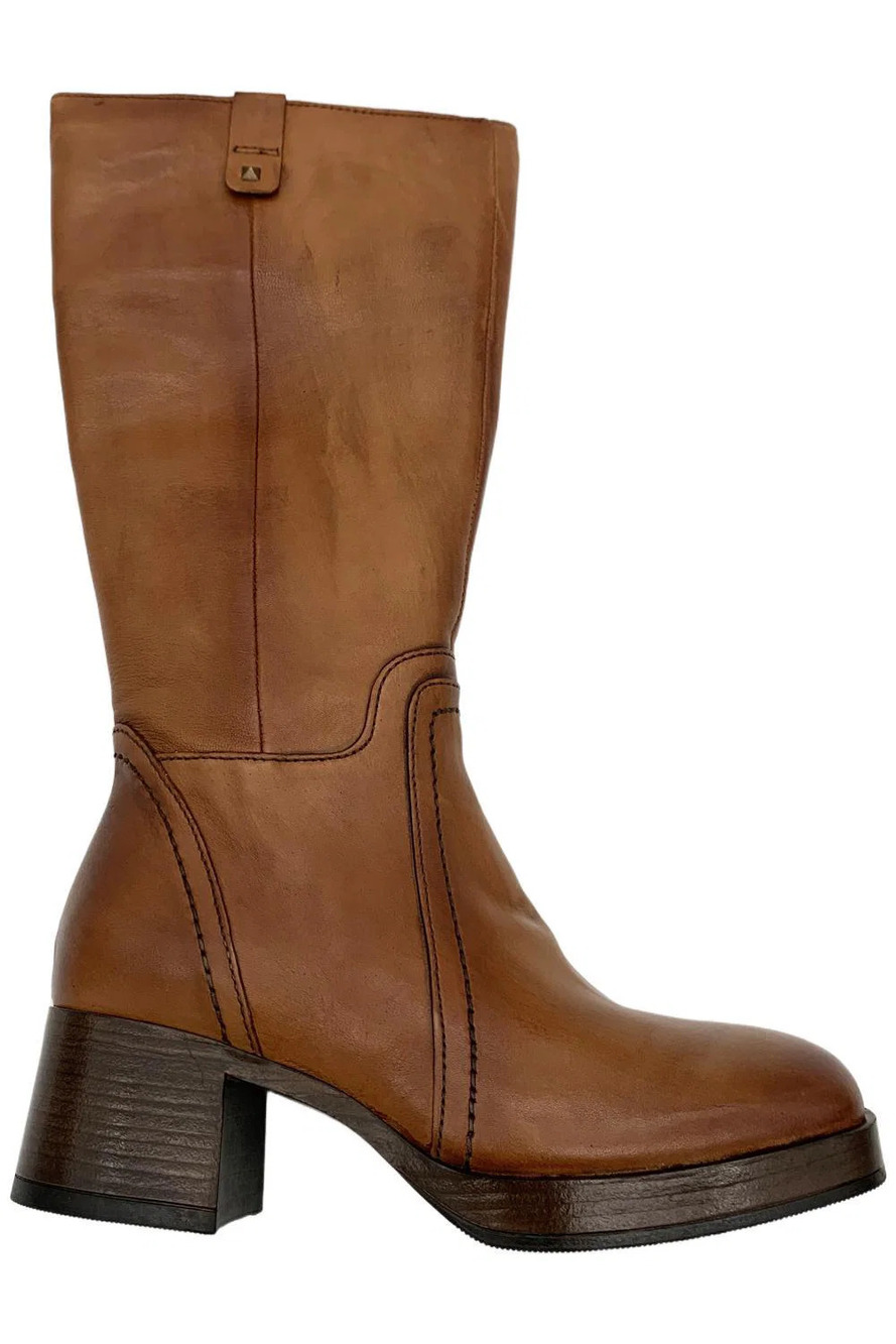 Miz Mooz Women's Mollie Leather Tall Shaft Boots Oak - Medium